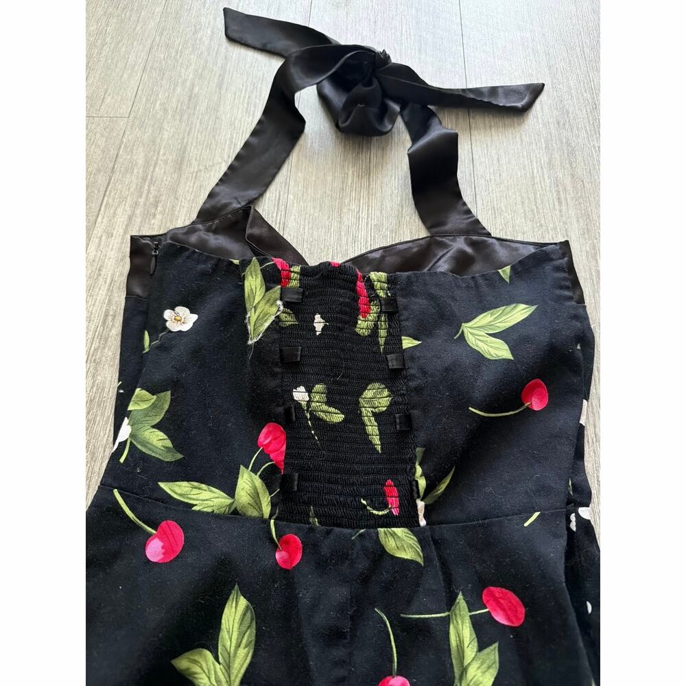 Cherry Print Halter Neck Dress - Picture 6 of 7